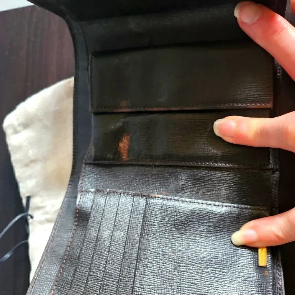 Fendi FF Logo Ckated Canvas Tri-Fold Wallet One-of-a-kind Y2K
